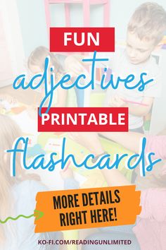 kids are sitting on the floor playing with their toys and text reads fun activities printable flashcards more details right here