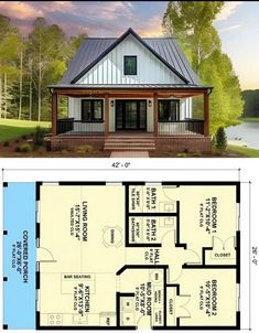 the floor plan for this small house is very large and has two levels to walk in