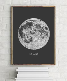 a black and white poster with the words la luna on it's front side