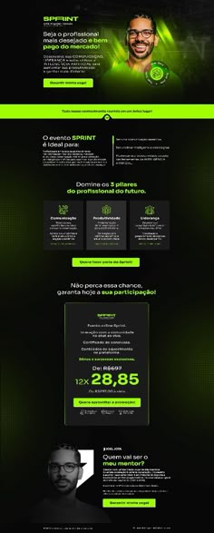 the green and black website design