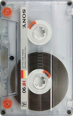 an old sony tape is in its plastic case