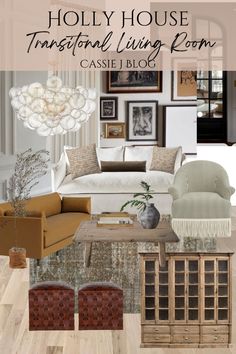 a living room filled with furniture and decor on top of a hard wood flooring