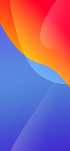 an orange and blue abstract background with wavy lines on the bottom right side of the image