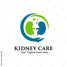 kidney care logo design with hands and cross