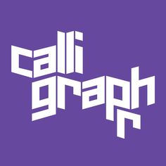 the logo for calligraphy with white letters on a purple background