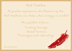 Red Feather Meaning, Pagan Star, Anti Possession Tattoo, Feather Magic, Witch Types, Feather Symbolism, Feather Meaning, Native American Feathers, Witch Tools