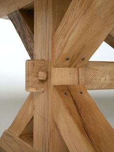 a close up view of a wooden structure