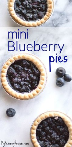 mini blueberry pies are ready to be eaten