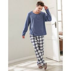 Pajama Set Men’s Cotton Long Sleeve Two Piece Plaid Sleepwear Lounge Size: M | Alwyn Home RH Men’S Cotton Long Sleeve Two Piece Plaid Pyjama Set Sleepwear Lounge Polyester | 34 H x 44 W in | Wayfair Plaid Pyjama, Plaid Pjs, Mens Flannel Pajamas, Flannel Pajama Sets, Mens Sleepwear, Plaid Pajamas, Fleece Pajamas, Mens Flannel, Flannel Pajamas