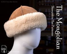 "Mongolian Fur hat patterns, leathercraft kit patterns and an instructional video for fur Mongolian hats. This may also be styled in a couple other ways (see pictures). If you're looking for other style hat all together I offer other sheepskin hat patterns. Check my shop for more. From XXL adult sizes all the way down to toddlers. Sew by hand or on a machine. DIY beginner friendly fur Mongolian hat patterns with every measurement and stitching hole marked. Follow along with the video while you cut the pattern out, tape it to your sheepskin, trace, mark and punch the holes, then just cut out and sew. All you need is some chrome tan sheepskin. The sizing may be affected by the density and length of the sheepskins wool. With that said, using sheepskin similar to what I use in the video, the m Fur Hat Pattern, Mongolian Hat, Sheepskin Hat, Sew By Hand, Leather Artist, Diy Beginner, Russian Hat, Leather Working Patterns, Mongolian Fur