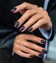 November Nails Colors, Dark Purple Nails, Kutek Disney, Milky Nails, November Nails, October Nails, Nagel Tips, Smink Inspiration