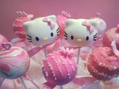 hello kitty lollipops and marshmallow candies on display