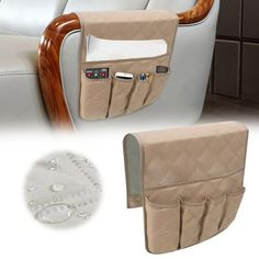 the armrests are attached to the back of a white leather couch with buttons on it