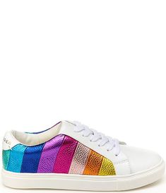 Metallic Rainbow, Striped Sneakers, Adidas Gazelle Sneaker, Girls Sneakers, Kurt Geiger, Dillard's, Rainbow Stripes, Accessories Design, Adidas Sneakers