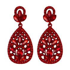 PRICES MAY VARY. ♥FASHION STATEMENT EARRINGS♥ Adorned of glittering Austrian Crystal, these gorgeous Teardrop Earrings are absolutely stunning, looks strong, unique, vintage, boldly modern. ♥CLASSIC DROP EARRINGS♥ Rhinestone Color: Ruby Silver-tone, Earrings Length:5.5cm(2.1in), Width:2.5cm(1in); Total Weight:18.8g. ♥IDEAL GIFTS♥ These Pierced Earrings stand out for sparkle variation, it’s a great gift for bride, bridesmaids, mother, wife, sister, daughter, girlfriend, fiancee, friends or just y Teardrop Chandelier, Earrings Stand, Dangler Earrings, Gift For Bride, Earring Stand, Engagement Party Wedding, Crystal Wedding, Austrian Crystal, Bride Gifts