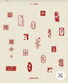 an image of some red and white designs