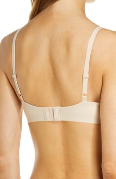 This seamless, wireless T-shirt bra disappears under clothing and features memory foam cups for a comfortable, contoured fit. Partially lined 55% nylon, 45% spandex Hand wash, dry flat Imported Stretch Bra With Removable Cups, Beige Seamless Underwire Nursing Bra, Supportive Beige Nursing Bra, Stretch No-show Bra With Padded Cups, Beige Push-up Nursing Bra With Adjustable Straps, Beige Stretch Nursing Bra With Removable Pads, Beige Push-up Nursing Bra With Removable Pads, Supportive Beige Bra, It Band Stretches