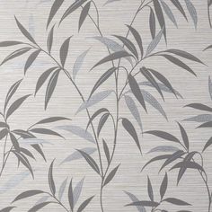 a wallpaper with grey leaves on it