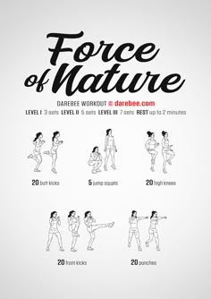 the force of nature poster shows how to do an exercise with one hand and two hands