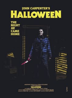 the poster for john carpenter's halloween movie, the night he came to home