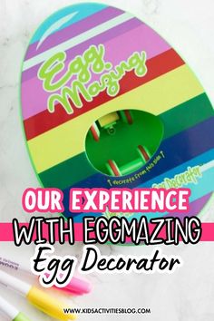 an egg decoration with the text our experience with egmazing egg decorating