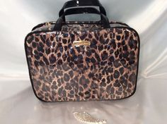 Victoria's Secret Cosmetic Train Case Make Up Bag Leopard Travel Bags Hook~NWT #VictoriasSecret Cosmetic Train Case, Bag Hook, Train Case, Travel Set, Make Up Bag, After Dark, Travel Bags, Cosmetic Bag, Victoria’s Secret