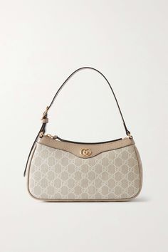 Shop GUCCI Ophidia embellished textured leather-trimmed printed coated-canvas shoulder bag, Explore the latest GUCCI women's collection today on NET A PORTER Sunglasses For Your Face Shape, Sacs Tote Bags, Gucci Ophidia