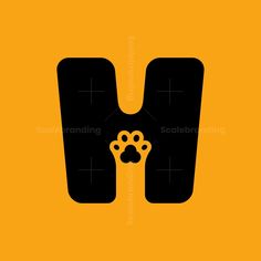 a black and yellow poster with an animal paw on it's left hand side