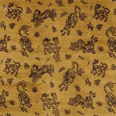 an animal pattern is shown on a tan background with black inking and brown colors