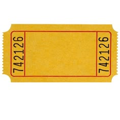 a yellow ticket with the number 25 on it