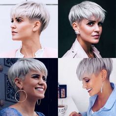 Madeleine Short Hairstyles - 1 Charcoal Grey Hair, Silver Pixie, Women With Short Hair, Grey Hair Dye, Hollywood Hair, Haircuts Short, Short Haircut