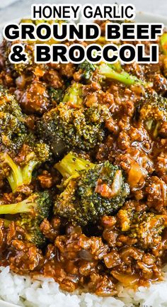 a white plate topped with broccoli and ground beef