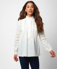 Victorian Blouses, Tops, Shirts, Vests, Sweaters Vintage Lace Blouses, Stylish Tunic Tops, Lace Blouses, New Victorian, Stylish Tunic, Chiffon Shirt Blouse