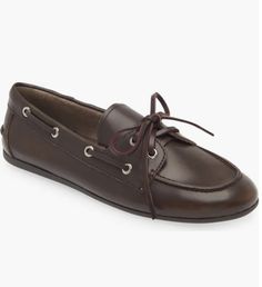 Leather Sole Lace-up Boat Shoes, Brown Lace-up Boat Shoes With Leather Sole, Brown Leather Sole Lace-up Boat Shoes, Brown Slip-on Boat Shoes With Stitched Sole, Brown Slip-on Boat Shoes With Rubber Sole