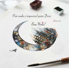 a card with an image of a crescent and the words, pos nadda e imposel para deus boa monte