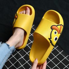 The Cartoon Duck Print Chunky Slides are a fun pair of slides everyone will enjoy! With two style variations, the quacking duck sits on the top of the slides or on the sides. The Cartoon Duck Print Chunky Slides are easy to slip on and off and are very comfortable! Walk-in style! FEATURES: Style Open Toe Season Spring/Summer Sole Flat Vamp material EVE COMFORTABLE MATERIAL: The Cartoon Duck Print Chunky Slides are made of high-density material. These are light, soft, breathable, and waterproof, Playful Non-slip Slip-on Slides, Cute Spring Slides, Playful Open Toe Slides For Spring, Fun Non-slip Slides For Spring, Fun Slide Slippers For Spring, Playful Synthetic Slides For Spring, Spring Playful Synthetic Slides, Fun Non-slip Synthetic Slides, Spring Fun Slip-on Slides