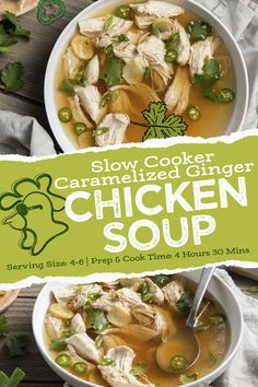 slow cooker caramelized ginger chicken soup