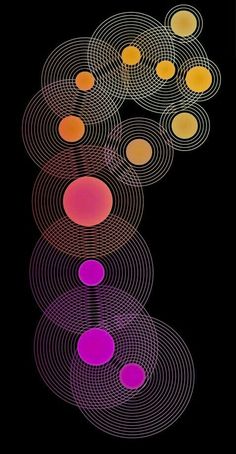 an abstract art work with circles and lines