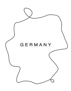 a black and white map with the word germany on it