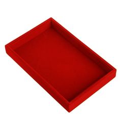 an empty red tray on a white background