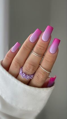 Grow Long Nails, Short Pink Nails, Natural Acrylic Nails, Summer Nail Ideas, Rose Gold Nails, Glow Nails, Vacation Nails