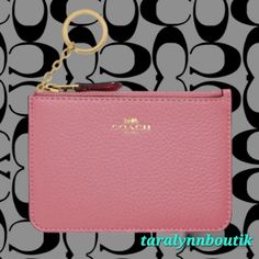 True Pink Leather Zip Card Case From Coach. Gold Tone Hardware. Arrives In Factory Packaging. Dust Bag Included. Final Drop Elegant Pink Wallet With Zipper Pouch, Compact Pink Coin Purse For Travel, Trendy Pink Coin Purse For Travel, Trendy Pink Travel Coin Purse, Pink Coach Bag As Gift, Chic Pink Coin Purse For Everyday Use, Compact Pink Travel Coin Purse, Chic Pink Coin Purse For Everyday, Chic Pink Coin Purse