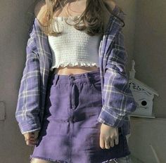 Purple Outfits, Purple Skirt, Korean Girl Fashion, Indie Outfits, Miss Dior, Inspired Outfits, Purple Fashion, Fashion Aesthetic