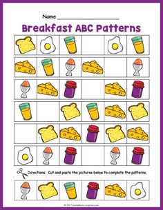 the breakfast abc pattern worksheet