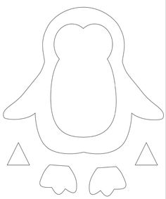 a penguin cut out from paper with triangles around it