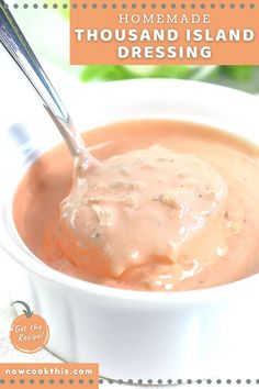 homemade thousand island dressing in a white bowl