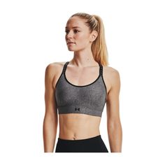 The Under Armour� UA� Infinity Mid Heather Sports Bra for Ladies gives you strategic support for medium-impact activities, like cycling, weight training, boxing, and more. Molded, 1-piece polyurethane padding has been injected into the construction in a figure-8 pattern to create a more aerodynamic fit and a much lighter feel. Moisture-wicking and fast-drying fabric keeps you dry and comfortable. Breathable mesh panels allow air to circulate, while the smooth band wicks away moisture. Hook-and-e Heather Cover, Training Boxing, Medium Support Sports Bra, Sport Basketball, Sport Bra Top, Sport Bh, Sport Bra, Under Armour Women, Sports Bra Sizing