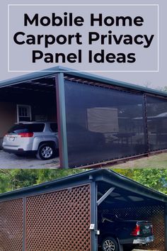 Mobile Home Carport Privacy Panel Ideas Patio Security Ideas, Enclosing Carport Ideas, Screen In Carport Ideas, Mobile Home Parking Ideas, Carport Privacy Ideas Diy, Carport Shade Ideas, Carport Screening Ideas, Carport Privacy Screen Ideas, Carport Sitting Area Ideas