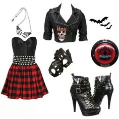 Shop ce look, vêtements gothiques, grurnges pas chers et originaux, tout pour les styles alternatifs, grunges, pastel goth, aesthetic, punk rock, boutique en ligne française de prêt à porter rock alternatif Stile Punk Rock, Cute Emo Outfits, Diy Kostüm, Rock Outfits, Punk Rock Fashion, Emo Outfits, Elegante Casual, Estilo Punk