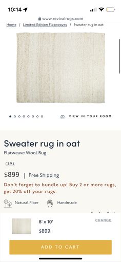 an ad for the swedish rug in oak, with information about it and how to use it